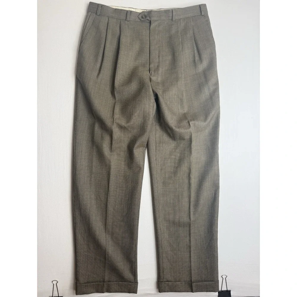 Lauren Ralph Lauren Mens Dress Pants 36x32 100% Wool Old Money Canada Union Made